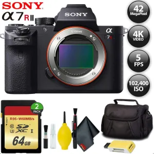 Sony Alpha a7R II Mirrorless Digital Camera   64GB Memory Card Base Kit with Accessories